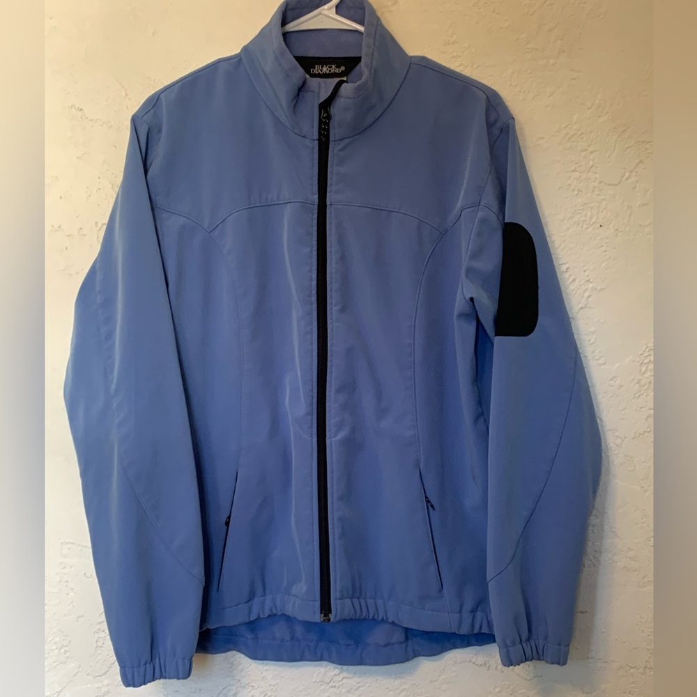 Vtg Black Diamond Softshell Fleece Jacket Size M Blue Ski Hike Snow Gorpcore